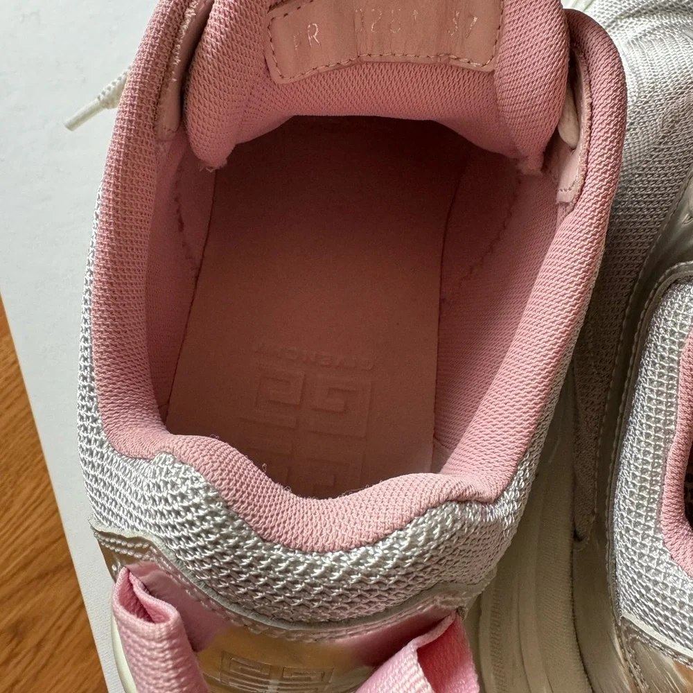 Givenchy Silver Sneakers with Pink Accents